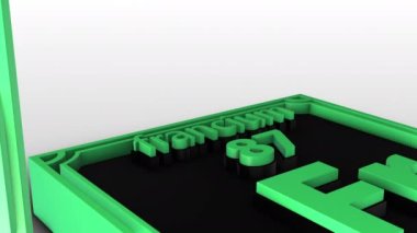 Elementlerin Periyodik Tablosu - Fransiyum - Fr - Beyaz arkaplanda 3d animasyon modeli