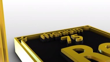 Periyodik Elementler Tablosu - rhenium - Re - Beyaz zemin üzerinde 3d animasyon modeli