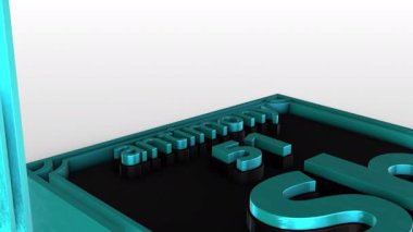 Beyaz zemin üzerinde periyodik Elementler Tablosu - antimon - Sb - 3d animasyon modeli