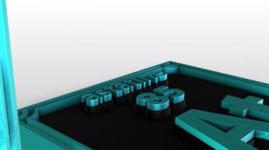 Elementlerin Periyodik Tablosu - astatin - Beyaz zemin üzerinde 3d animasyon modeli