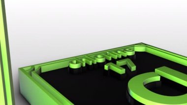 Beyaz arka planda periyodik elementler tablosu - klor - CI - 3d animasyon modeli