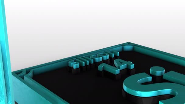 Periodiek Systeem Van Elementen Silicium Animatiemodel Een Witte Achtergrond — Stockvideo