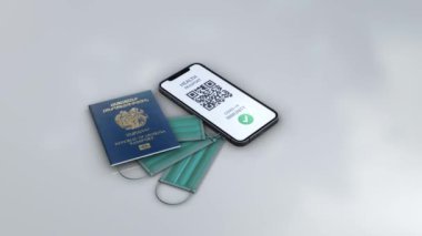 Sağlık Pasaportu - Ermenistan - döndürme zoom - beyaz arka planda 3d animasyon modeli