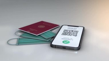 Sağlık Pasaportu - Almanya - rotasyon - beyaz arka planda 3d animasyon modeli