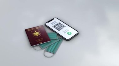 Sağlık Pasaportu - Arnavutluk - döndürme zoom - beyaz arka planda 3d animasyon modeli