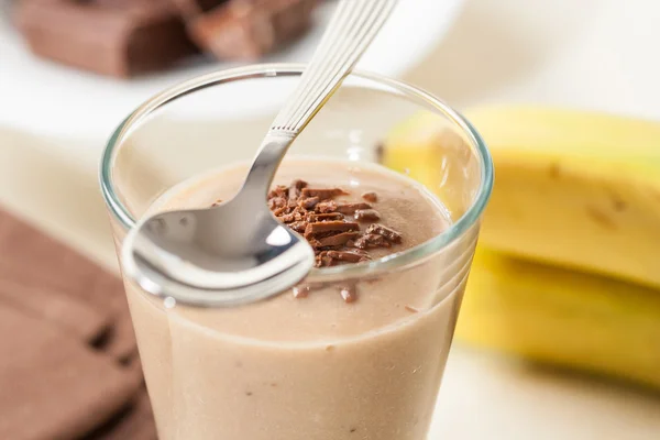 Batido de plátano de chocolate — Foto de Stock