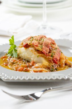 İspanyol tarzı morina çanak