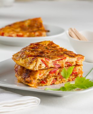 Kızarmış biber omlet