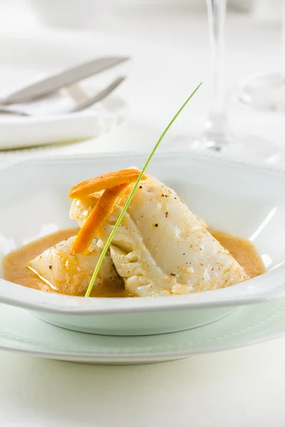 Cod with orange — Stock Photo, Image