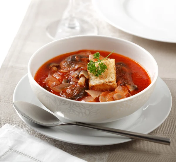 Wild mushroom soup — Stock Photo, Image