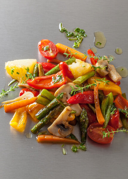 Grilled vegetables with spicy oil