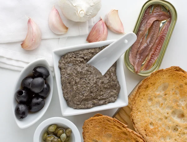 Tapenade, traditional Provence sauce — Stock Photo, Image