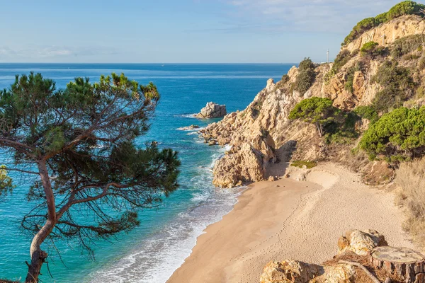 Idyllic Meditteranean beach near Calella at the Costa Brava, Spain. — Stock Photo, Image