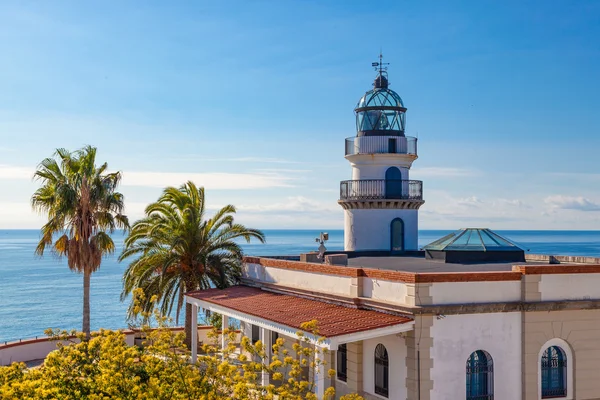 Calella Leuchtturm an der Mittelmeerküste, Costa Brava, Spanien — Stockfoto