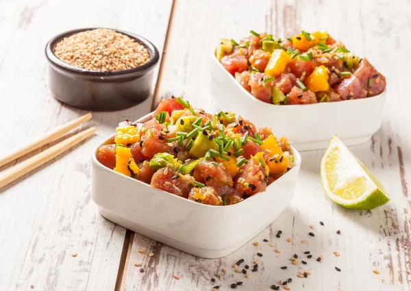 Hawaiian tuna poke — Stock Photo, Image