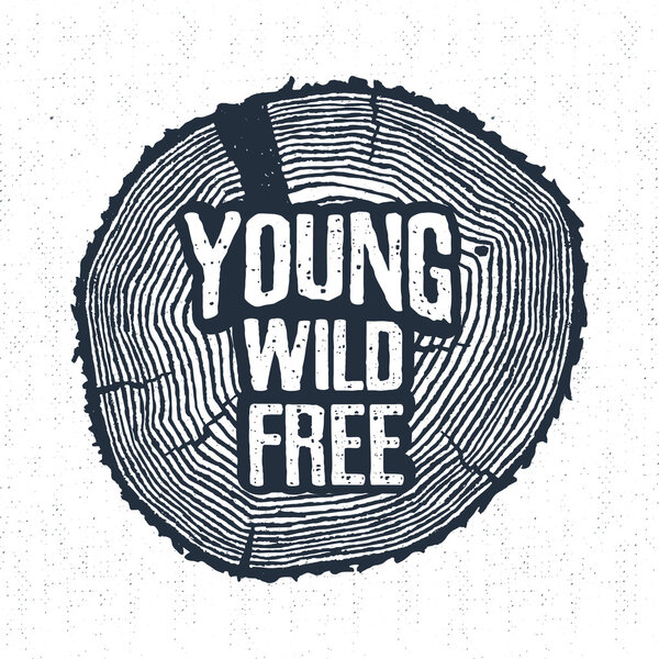 Ручная маркировка с текстурированной иллюстрацией вектора ствола дерева и надписью
.