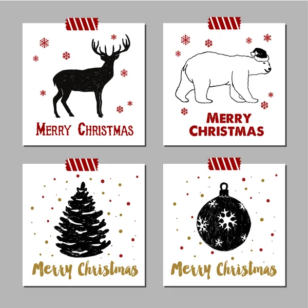 Cartões de Natal conjunto. —  Vetores de Stock