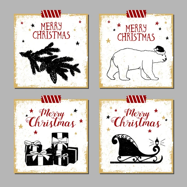 Cartões de Natal conjunto. —  Vetores de Stock
