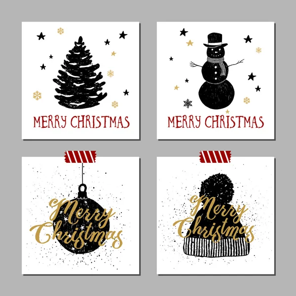 Christmas cards set. — Stock Vector