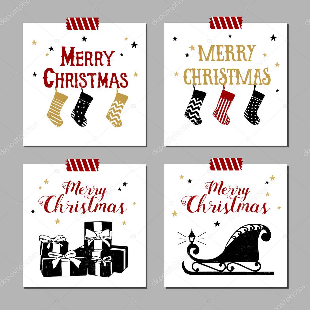 Christmas cards set.