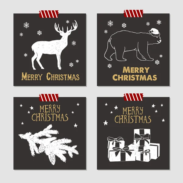Χριστουγεννιάτικες κάρτες. — Διανυσματικό Αρχείο
