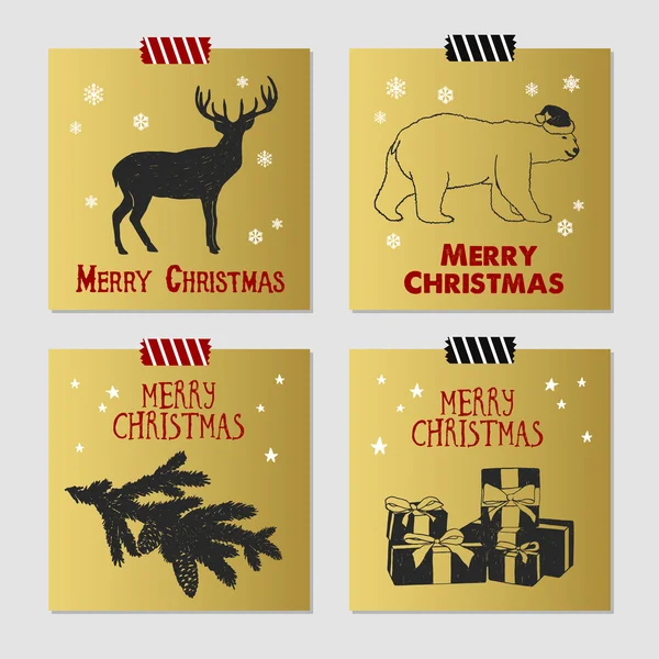 Рождественские открытки. — стоковый вектор