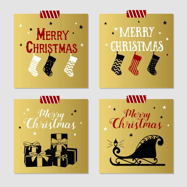 Kerstkaarten set. — Stockvector