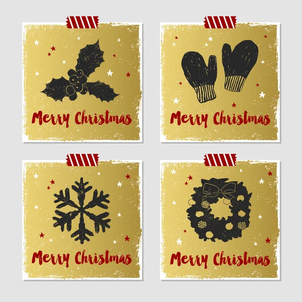 Conjunto de tarjetas de Navidad. — Archivo Imágenes Vectoriales