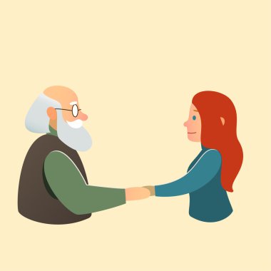 Büyükbaba ve Büyükanneler Günü tebrik kartı - kızı torunum ve onun baba veya büyükbaba babalar