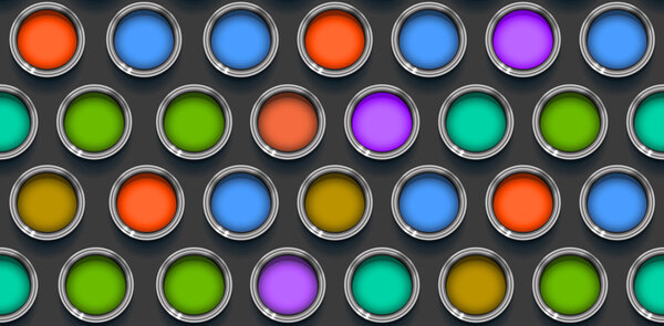 Seamless pattern background - tins or cans of paint