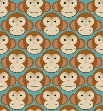 Dikişsiz desen arka plan kiremit - maymunlar yeni yıl Çin