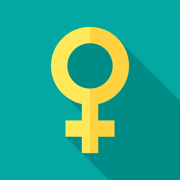 Weibliches Sexsymbol Mit Langem Schatten Flaches Design Gender Symbol Einfache — Stockvektor