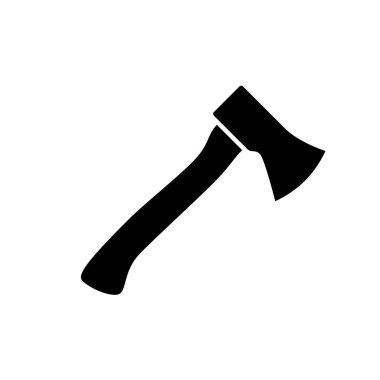 Balta simgesi. Siyah simge beyaz arkaplanda izole edildi. Baltayla basit siluet. Web sitesi sayfası ve mobil uygulama tasarım vektör ögesi.