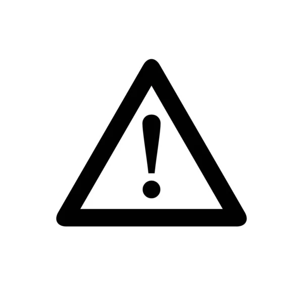 Icono Atención Icono Negro Minimalista Aislado Sobre Fondo Blanco Advertencia — Vector de stock