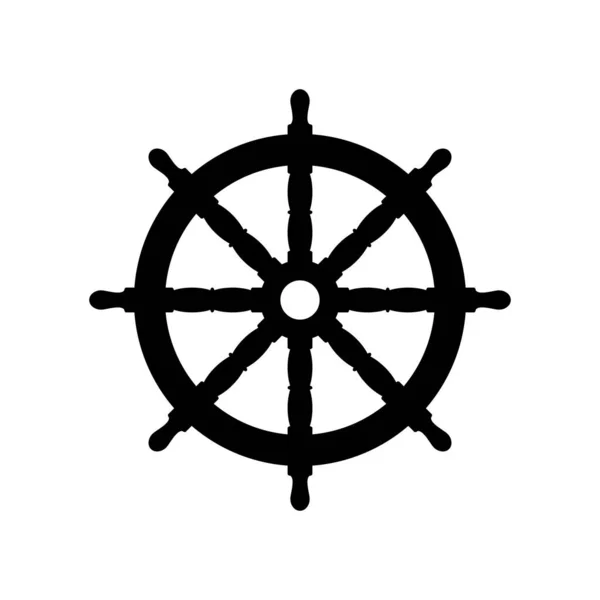 船方向盘图标 简约的图标孤立在白色背景 船舵的轮廓很简单 网页和移动应用程序设计矢量元素 — 图库矢量图片