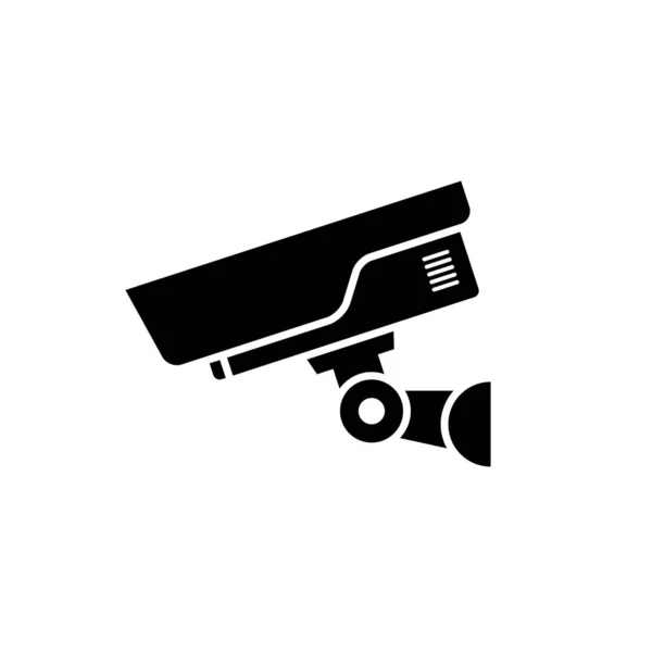 Icono Cámara Seguridad Icono Negro Minimalista Aislado Sobre Fondo Blanco — Vector de stock