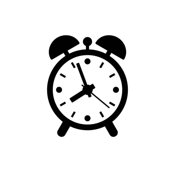 Icône Réveil Icône Minimaliste Noire Isolée Sur Fond Blanc Horloge — Image vectorielle