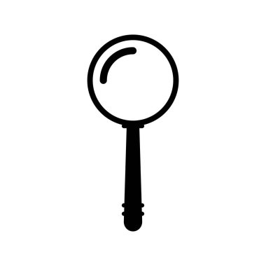 Büyüteç simgesi. Beyaz arkaplanda siyah simge izole edildi. Büyüteç silueti. Web sitesi sayfası ve mobil uygulama tasarım vektör ögesi.