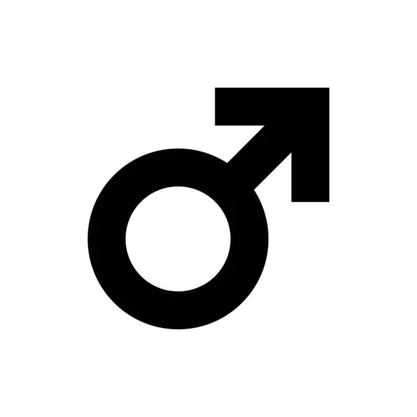 Männliches Sexsymbol Schwarze Minimalistische Ikone Isoliert Auf Weißem Hintergrund Gender — Stockvektor