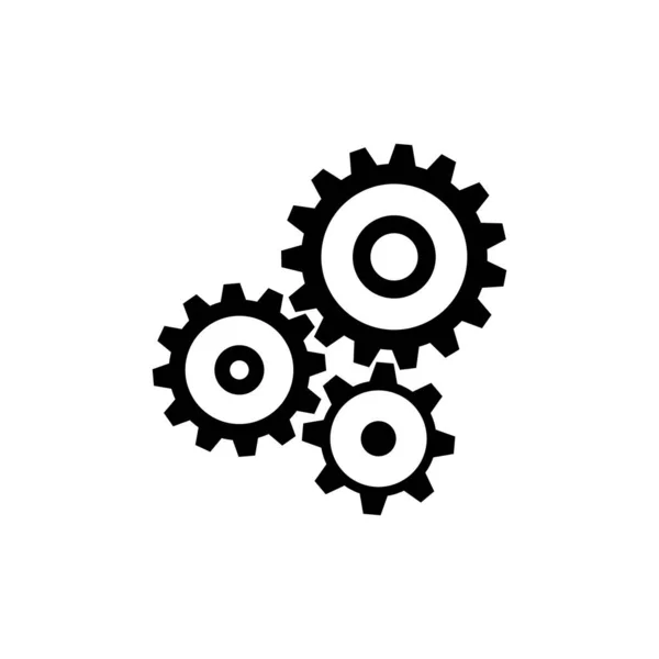 Cogwheel Gear Mechanism Icon Black Minimalist Icon Isolated White Background — Stock Vector