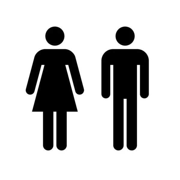 男性と女性のアイコン 白い背景に黒いアイコンが孤立しています 男性と女性のシンプルなシルエット ウェブサイトページとモバイルアプリのデザインベクトル要素 ストックイラスト