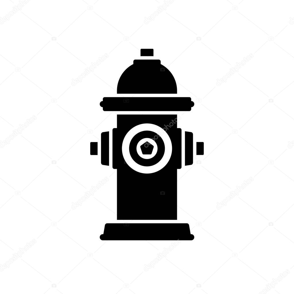 Fire hydrant icon. Black, minimalist icon isolated on white background. Fire hydrant simple silhouette. Web site page and mobile app design vector element