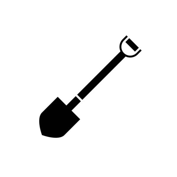 Значок Лопати Чорна Мінімалістична Ікона Ізольована Білому Тлі Лопата Простий — стоковий вектор