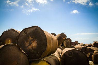 Oxided oil barrels clipart