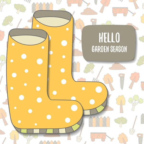 Hello garden season postcard — Stock Vector