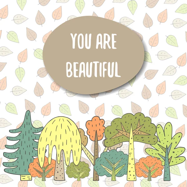 Du är vacker vykort — Stock vektor
