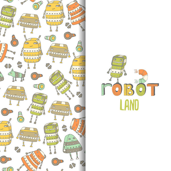 Симпатичная карта со стеампанком-роботом
