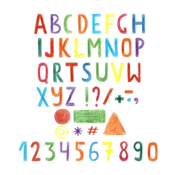 Kolorowe litery, alfabet, cyfry — Zdjęcie stockowe