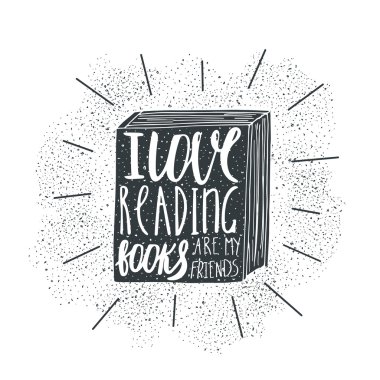 Tırnak yazı ile çizilmiş kara kitap logo el.