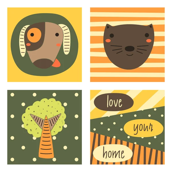 Şirin el çizilmiş doodle kartı